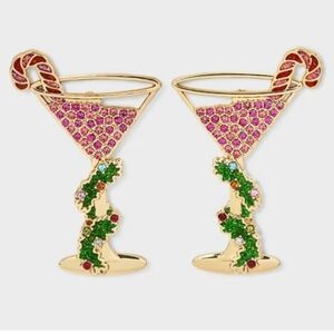 NEW SUGARFIX BaubleBar Drink And Be Merry Martini Daiquiri Earrings Gold